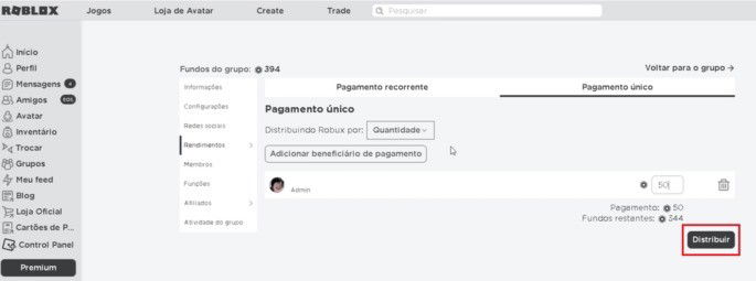 Como dar Robux