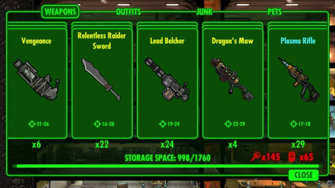 Armas de Fallout Shelter