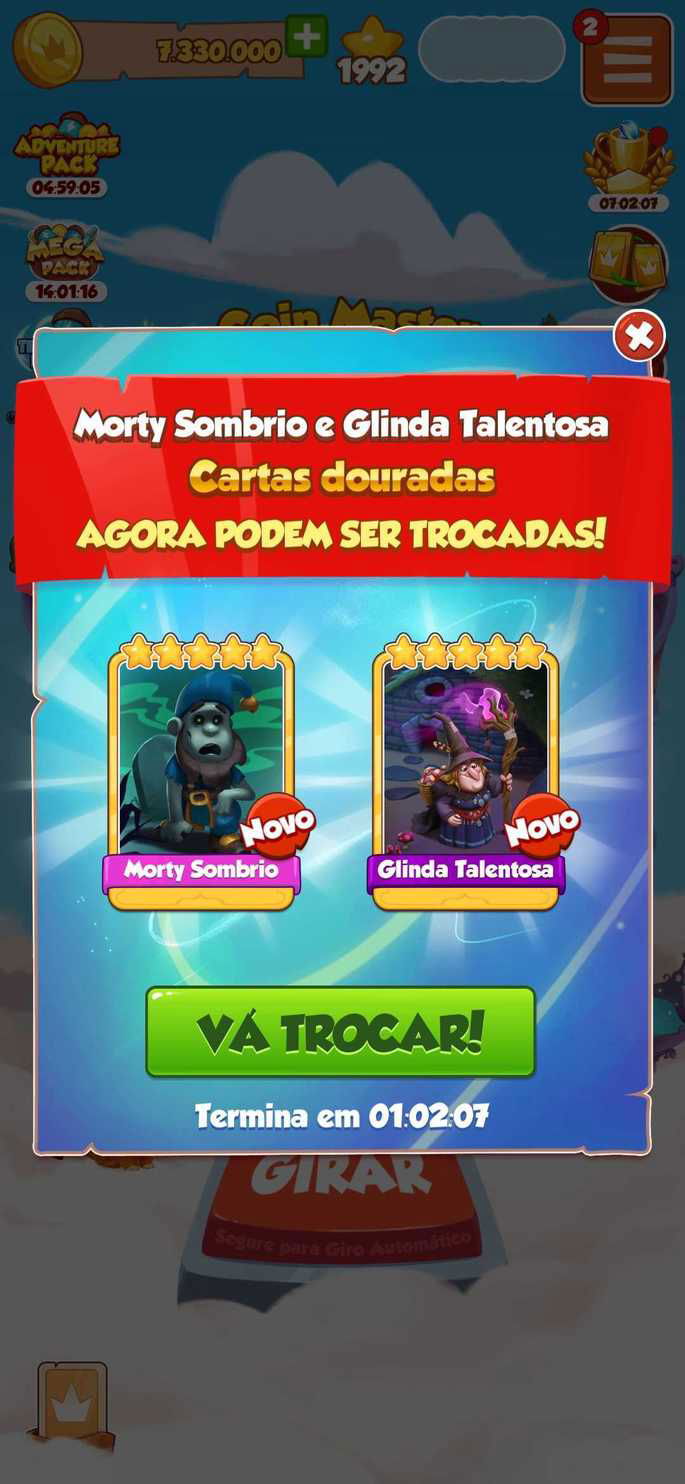 cartas douradas trocas