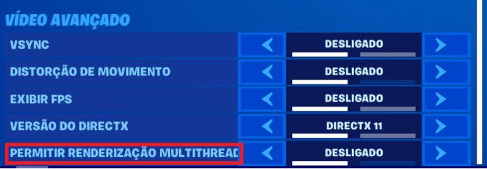 Configurações - Fortnite