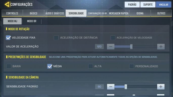 Configurações Sensibilidade - Call of Duty Mobile