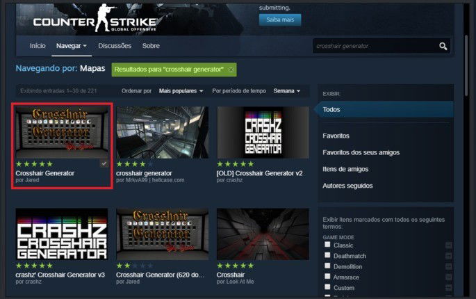 Como mudar a mira no CS:GO