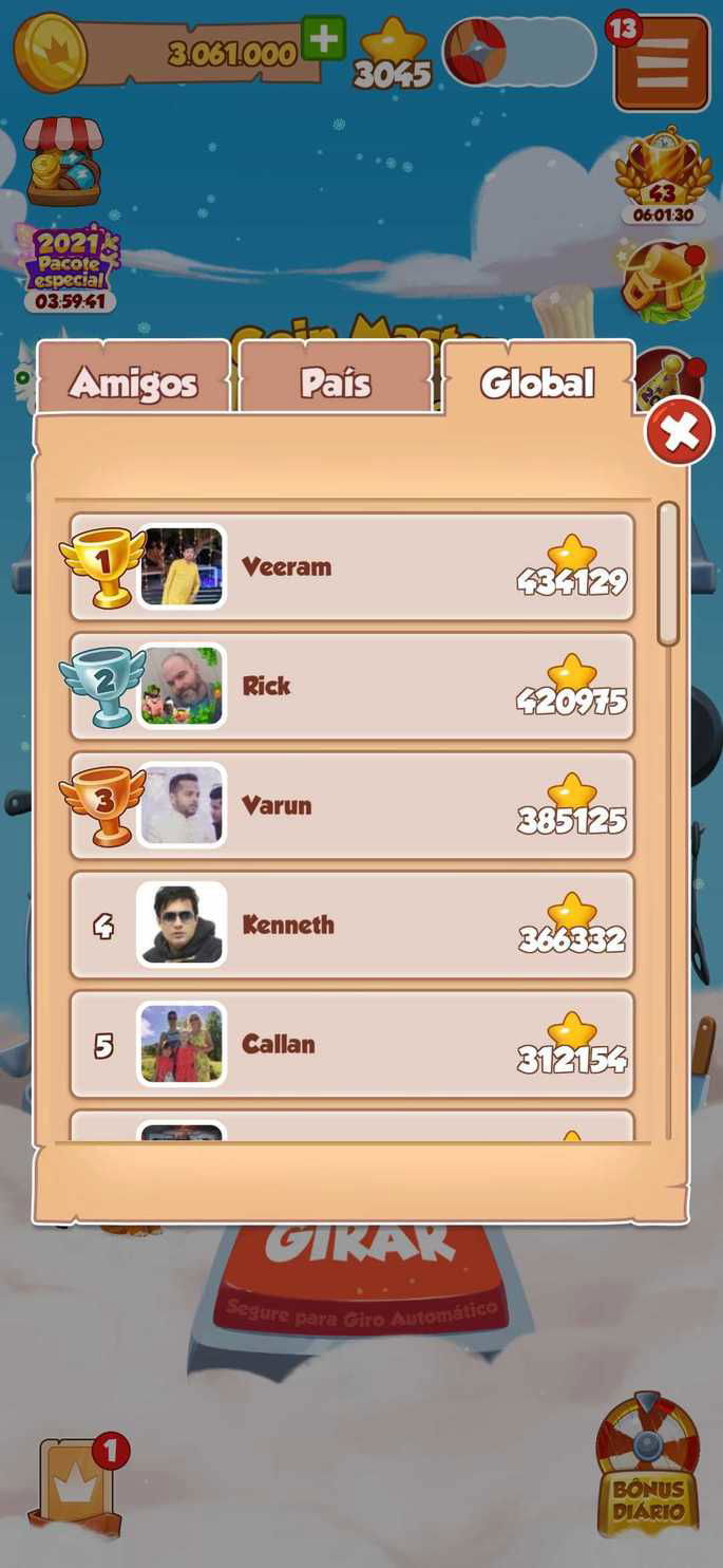 estrelas ranking global coin master