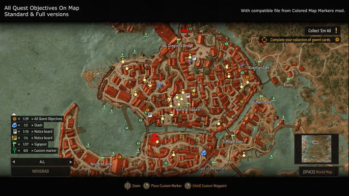 ícones do mapa the witcher 3