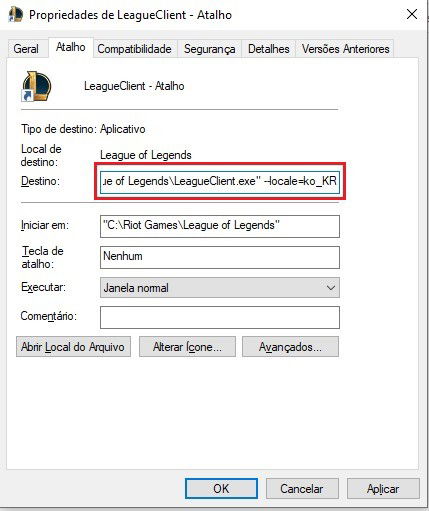 Como mudar idioma do LoL