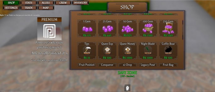 Compre na loja usando Robux