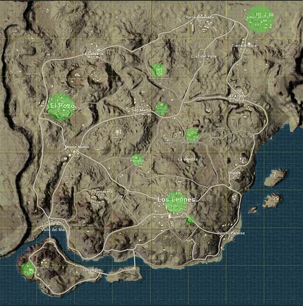 Locais Melhor Loot Miramar Pubg