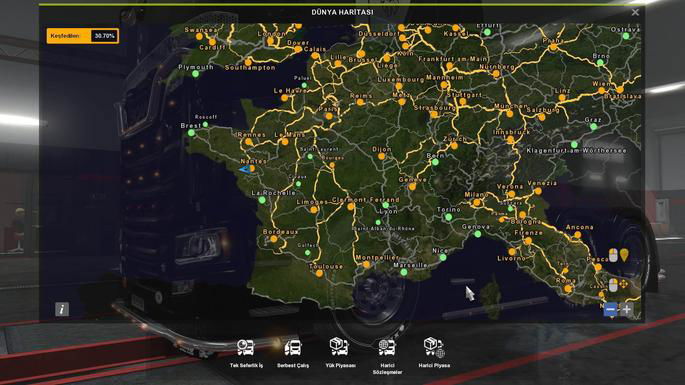 Mapa HD e colorido mod euro truck