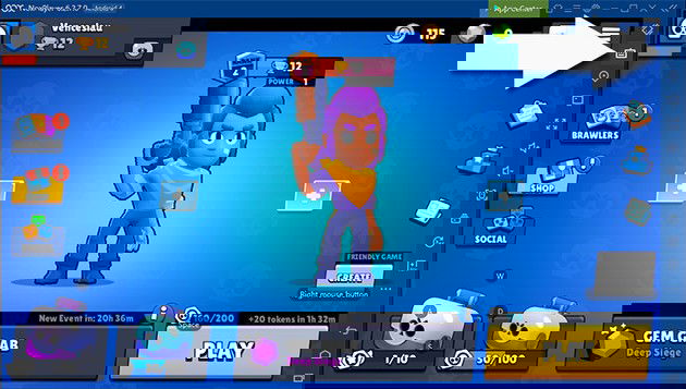 Menu Controles brawl stars nox