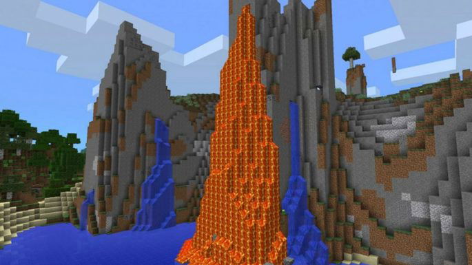 penhasco de lava minecraft