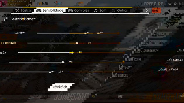 personalizar mira controles free fire