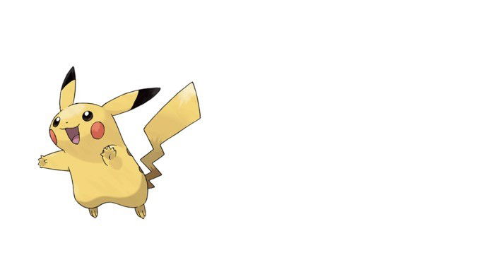 Ratinho Elétrico, de cor amarela com bochechas vermelhas.