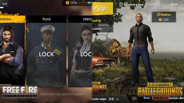 Personagens Free Fire ou PUBG