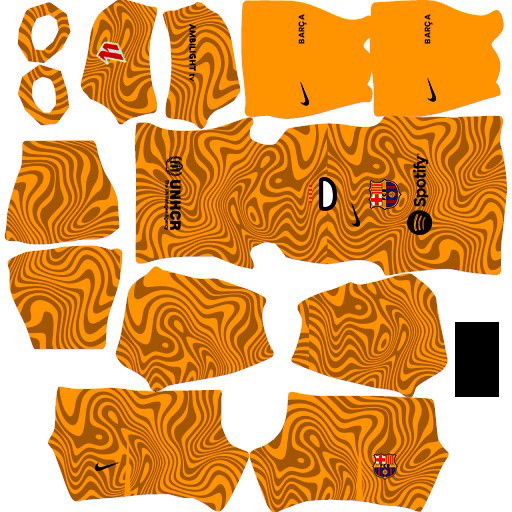 Uniforme reserva do goleiro do FC Barcelona para DLS na Temporada 2024/2025